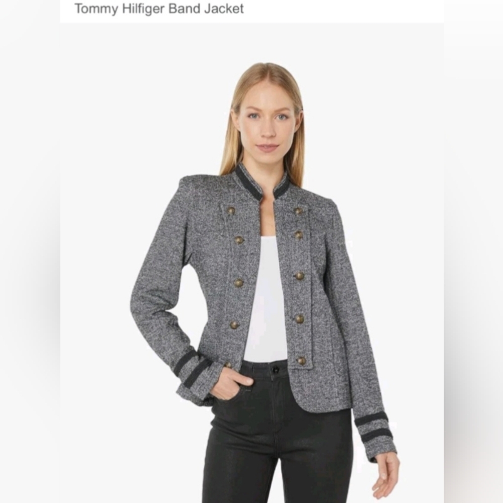 NWT Tommy Hilfinger Band Jacket Cardigan Women L / Y XXL Charcoal